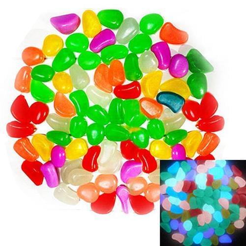 10Pcs Glow In The Dark Stones Glowing Stones Fluorescent Bright Pebbles Luminous Stones for Aquarium Garden Decoration