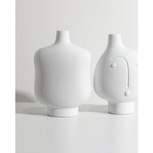 Ceramic Vase Creative Face Sculpture Desktop Decoration Fake Flower Arrangement Hydroponic Vase Succulents In PotsExquisite Gift