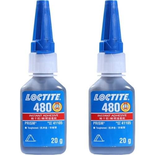 2pcs Loctite 20g 480 Instant Dry Adhesive Low Viscosity Black Rubber Toughness Strength Instant Adhesive