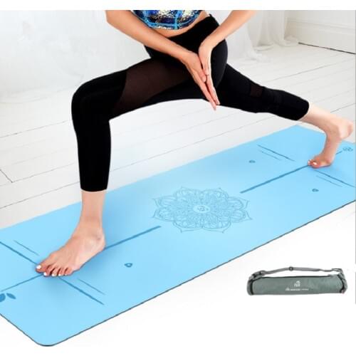 45 Degree Position Line Natural Rubber Yoga Mat 5mm Antiskid Fitness Mat Fitness Yoga Sport Mat Gymnastics Mats With Yoga Bag
