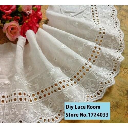HOT Free Shipping 3yds/pack 12cm Hollow out Cotton embroidery lace cloth dress/skirt/garment accessories Z818