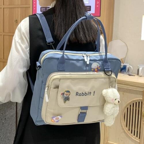 Kawaii Female Small Schoolbag Badge Women Backpacks Teenage Girl Ring buckle Portable Travel Bag Lovely Multifunctional Backpack