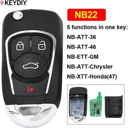NB22 Multi-functional 3+1/4 Button KD Remote Control Key NB22-3+1 for KD900 KD900+ URG200 KD-X2 (All Functions Chips in One Key)