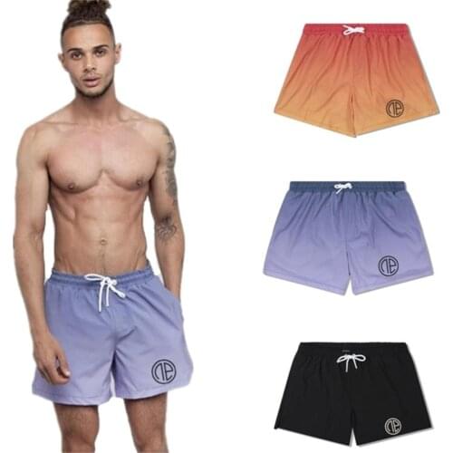 Men Gradient Shorts Light Weight Thin Short PantsRunning Squat Fitness Shorts MenGYMs Wear Quick-drying Drawstring Shortsjogging