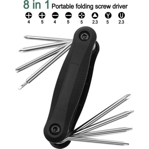 8 in 1 Screwdriver Combination Set Folding Screw Driver Torx Screwdriver Bit Slotted Portable Allen Key Hand Tools