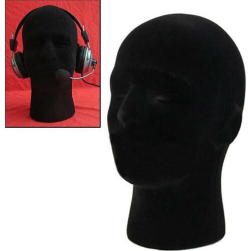 Brand New 2019 Male Black Polystyrene Styrofoam Foam Head Model Stand Wig Hair Hat Headset Mannequin Head Display Stand Rack
