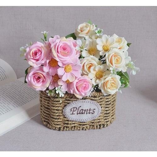 2020 new 10 flower head mini cute silk flower peony fake flower bridal bouquet fake rose bouquet wedding family party decoration