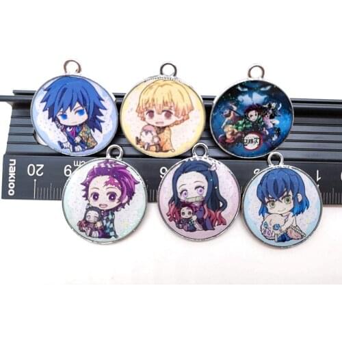 New 30 Pcs Anime Kimetsu no Yaiba Mixed Charm Pendants DIY Jewelry Making A39