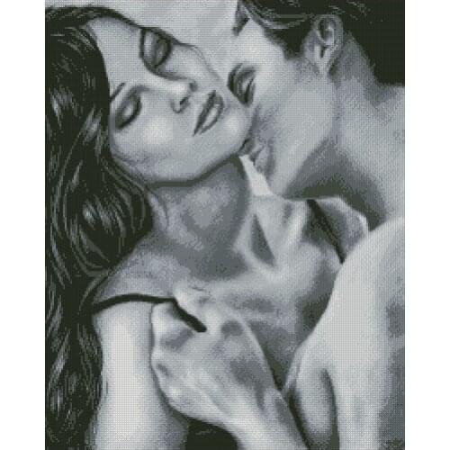 Couple kissing romance Woman Nostalgia Top Quality Embroidery Needlework 14CT Unprinted Art Cross Stitch Kits DIY Handmade Decor