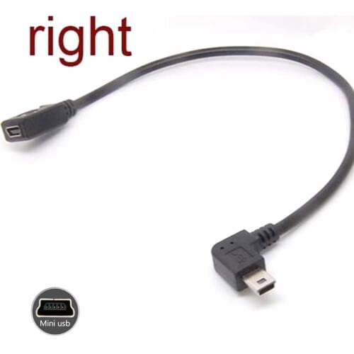 10pcs premium Mini USB Male right Angle to Mini USB Female adaptor converters