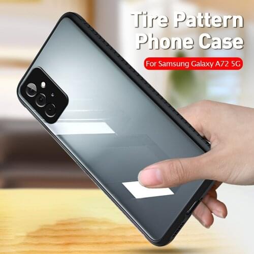 Clear Tire Pattern Case For Samsung Galaxy A72 samsun A 72 72A 6.7'' Camera Shockproof Phone Cover coque SM-A726B SM-A725F