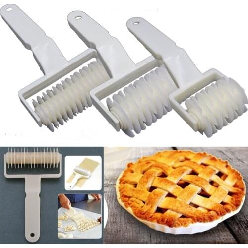 S/L Dough Roller Knife Pie Pizza Cookie Cutter Pastry Plastic Baking Tools Bakeware Embossing Dough Roller Lattice Cutter Craft