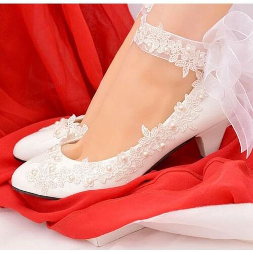 Lace-Up Bride Wedding shoes fashion shoes for woman ankle strap party dress shoes Open toe high heels Pumps female