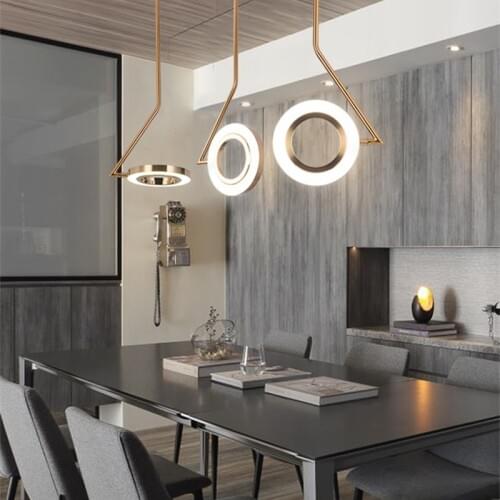 Nordic Designer Art Ring Led Pendant Lamp Creative Bedside Bedside Living Room Luminaria Indoor Light Fixtures Free Shipping