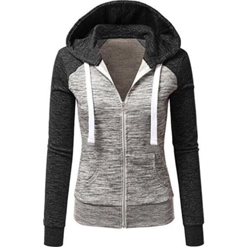 New Womens Plus Size Zip Up Hoodie Ladies Casual Drawstring Hooded Sweatshirt Tops Woman Long Sleeve Pockets Hooded Coat 2019