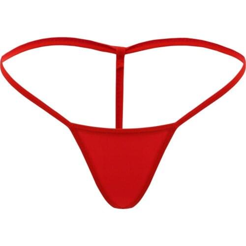 Womens Stretchy Low Waist Mini T-back Panties Solid Color Sissy Underwear Nightwear Open Butt Erotic Lingerie Thongs Underpants
