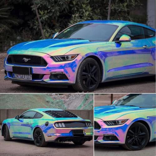 1.35M x 1M/2M/5M/6M Holographic Chrome Blue Purple Rainbow Neo Car Vinyl Wrap Sticker Decals Roll Film