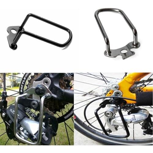 1piece Adjustable Steel Black Bicycle Mountain Bike Rear Gear Derailleur Chain Stay Guard Protector Outdoor Cycling Accessories