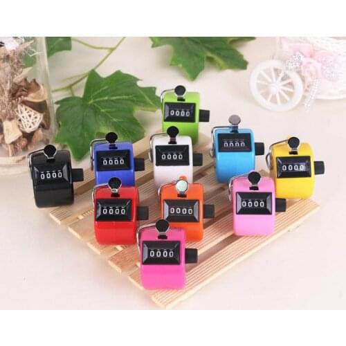 100pcs 4 Digital Hand Tally Counter Mechanical Manual Counter Number Count Golf Palm Clicker Number Count Assorted Color SN551
