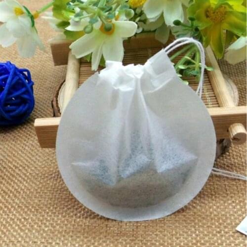 100pcs Disposable Round Wood Pulp Filter Paper Coffee Tea Bag Tea Pouch for Loose Leaf Tea Powder Spice Tools