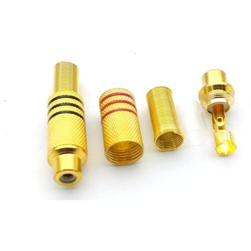 100pcs Gold Plated RCA Female Audio Connector w Metal Spring