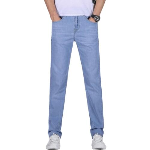 2021 Spring Summer Mens Stretch Straight Fit Jeans Mens Denim Pants Brand New Style Trousers Mens Wear