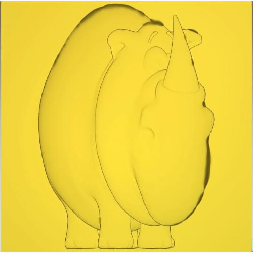 3d model relief for cnc in STL filerhinoceros