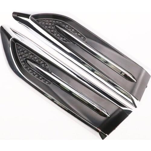 3D Sticker Car Hood Chrome Grille Shark Gill Simulation Air Flow Vent Auto Decoration Stickers for Nissan Teana X-Trail Qashqai