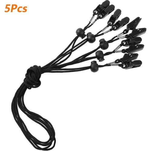 5Pcs Baseball Cap Wind-proof Rope Adjustable Hat Clips Cap Retainer for Golfing Fishing Boating Sailing Outdoor Sports Cap Cord