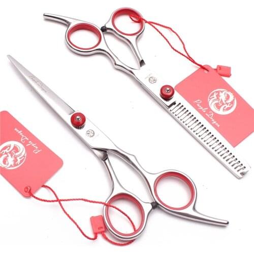 6.5" 18.5cm JP Stainless Purple Dragon Red Screw Cutting Scissors Thinning Shears Barber Shears Professional Hair Scissors Z1001