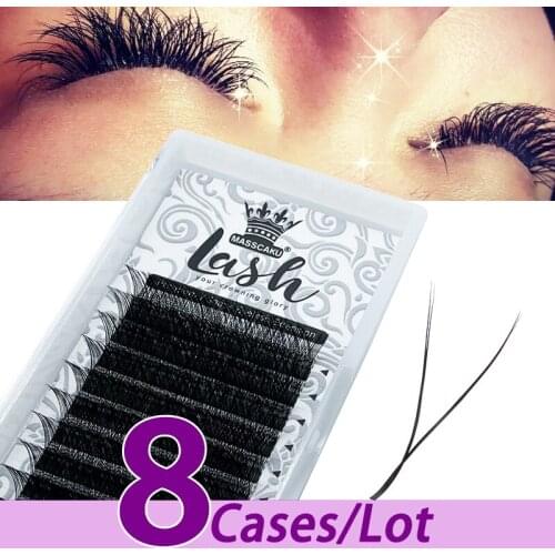 8pcs/lot Factory wholesale grafting eyelashes 0.07 mm individual Y shape lashes Eyelash extensions Easy to Work and Very Soft