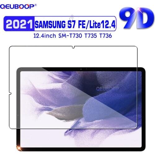 9D Tempered glass Film For 2021 Samsung Tab S7 FE 5G 12.4 T730 Screen Protector For Samsung Galaxy tab S7 Lite 12.4 SM T736 T735