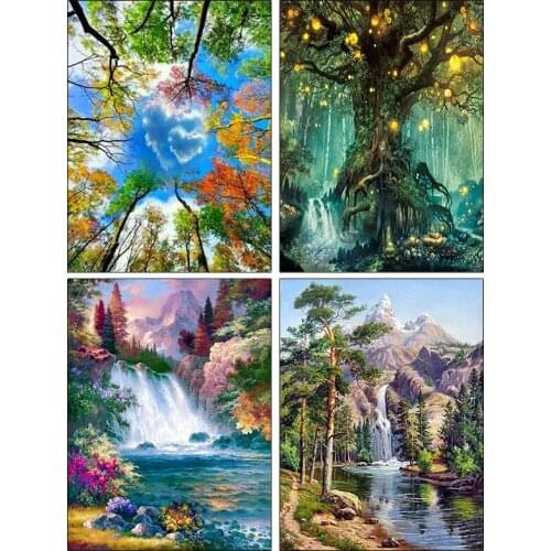 5D DIY Diamond Painting Setting sun Landscape Cross Stitch Full diamond Embroidery Mosaic Rhinestone Picture home decor Sale