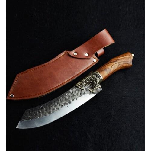 Household kitchen knife chef knife longquan hand forged slicing knife sharp fruit knife household kitchen knife with scabbard