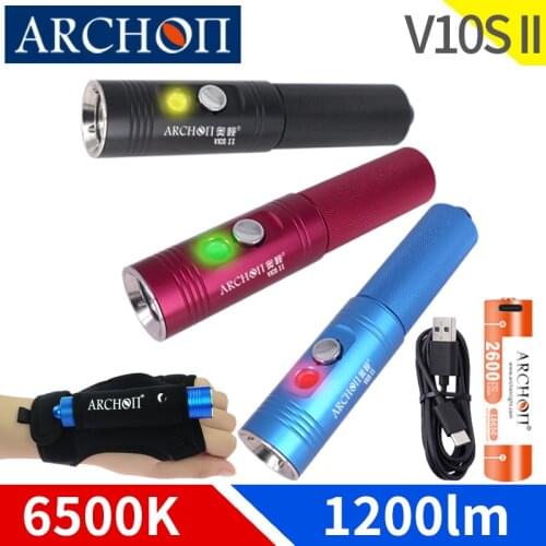 V10S II 6500K diving light max 1200lm diving flashlight Underwater 100m diving torch dive lighting HD video photoraphy dive lamp