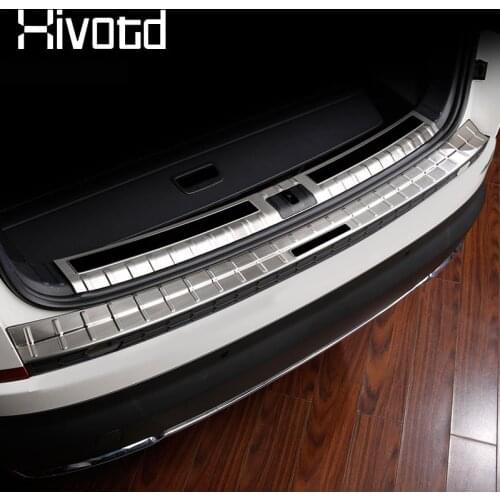 Hivotd For Skoda Kodiaq Car Exterior Accessories Rear Bumper Protector Cover Panel trim Chromium Styling decoration 2017-2019