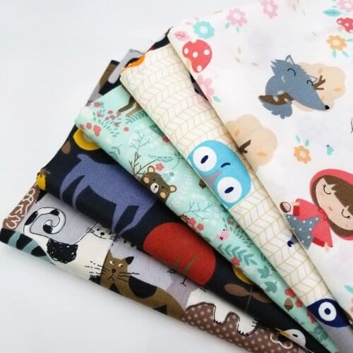 Childish Style Cotton Twill Fabric Cute Animal Series Printing DIY Sewing Quilting Patchwork Cloth Crafts Fabric For Child