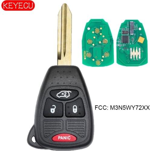 KEYECU Remote Car Key Fob 3+1 Button 315MHz ID46 for Chrysler Pacifica Jeep Liberty 2004-2008 FCC: M3N5WY72XX