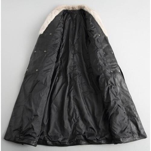 Jacket Leather Genuine Mink Fur Collar Down Jackets 2020 Winter Jacket Women 100% Sheepskin Coat Female Overcoat MY3693 s