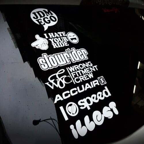 LuLu Sticker #021 New Trend Rear Windshield Reflective Car Stickers and Decals JDM EGO illest Hella Flush Style Emblem Stickers