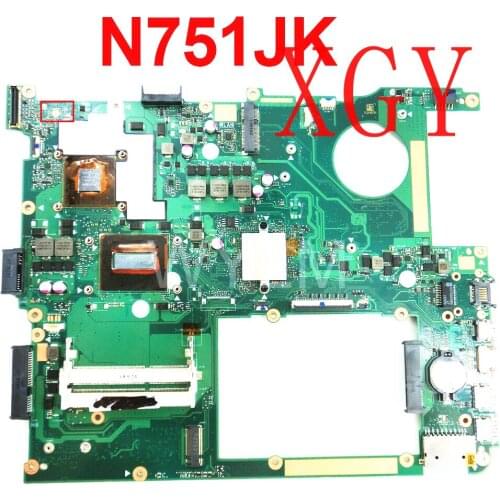 N751JK Laptop Motherboard For ASUS N751JK N751J N751 Mainboard I7-4710HQ GTX850M