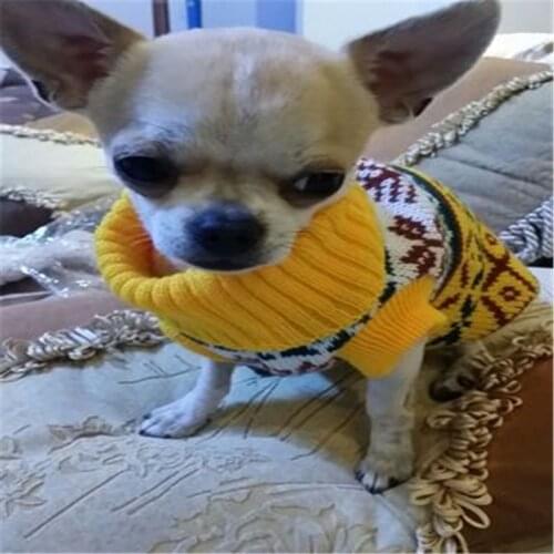 Cute Dog Cat Clothes Small Pet Sweater X-mas Snowflake Clothing Warm Puppy Coat Jacket Knitted Product For Yorkshire Terrier Dog