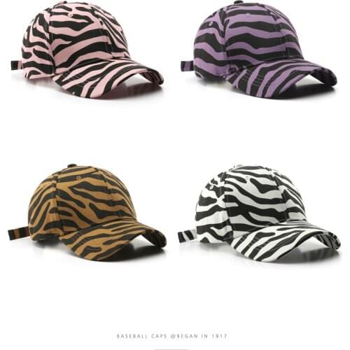 Fashion Zebra Pattern Baseball Cap for Women Casual Snapback Hat Girls Four Seasons Outdoor Sun Caps Hip Hop Mom Hats