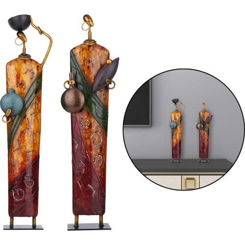 Retro African Woman Sculpture Artistic Character Statue Table Stand Decor B