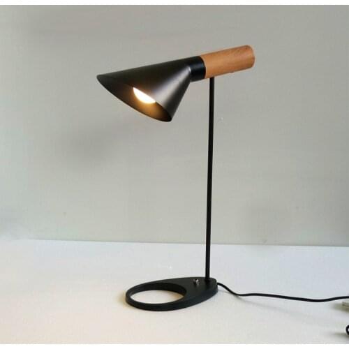 Nordic table lamp work learning AJ lamps iron wood bedrooms bedside table lamps