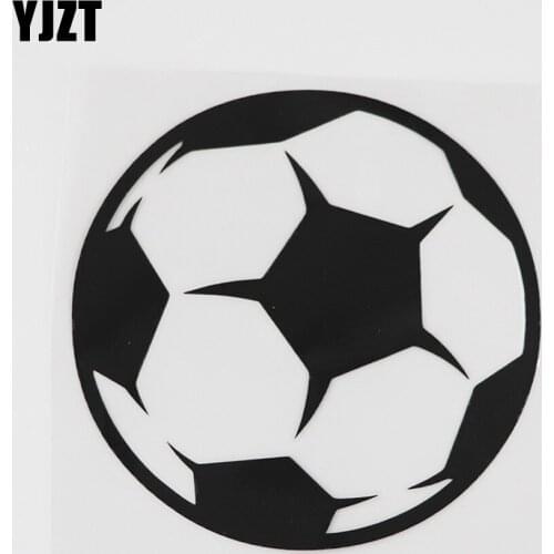 YJZT 11.8CMX11.8CM Football Ball Goal Sports Decal Vinyl Car Sticker Black/Silver 8A-0870