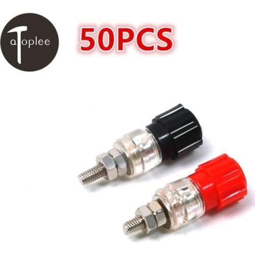 Atoplee 50PCS 3mm Speaker Amplifier Terminal Binding Post Banana Plug Socket Red&Black High-power SCR Connector