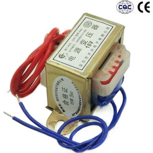 EI41 Power Transformer AC 6V 9V 12V 15V 18V 24V 36V 48V Output Voltage 5W Copper Core Input 220V/380V Single/Dual Voltage Copper