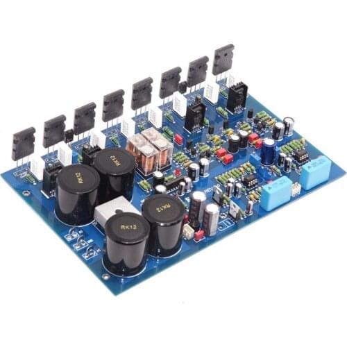 E601 C5200 T1943 Tube Fever HiFi 300W+300W High-Power Class AB 2.0 Channel Audio Amplifier Board With Protection Circuit