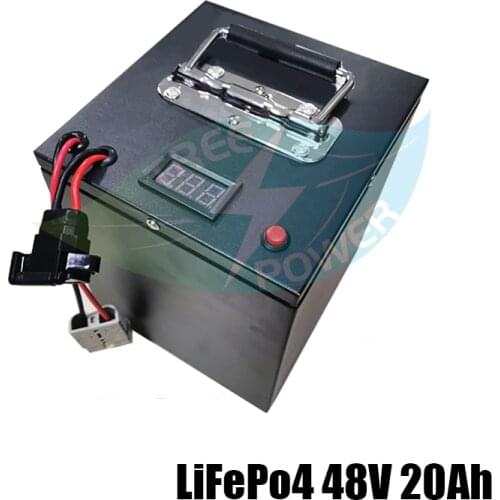 Waterproof 48v 20ah lifepo4 battery with 50A BMS for 2500w 1500w motor bike scooter electric bicycle boat + 3A charger